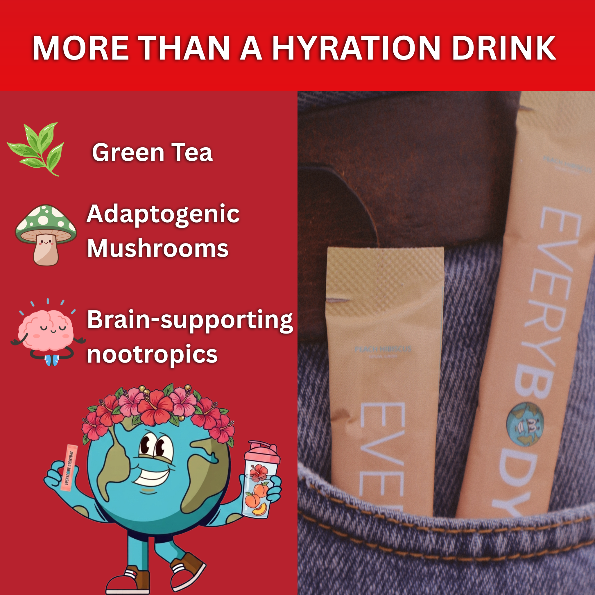 Peach Hibiscus Glow| Hydration Energy Focus Stick| 30 Pack